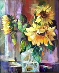 sunflower bouqet oil on canvas 20x24