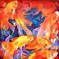 golden fish oil on canvas 26x26.JPG