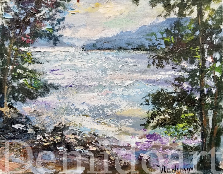 Hartwell lake,11x14,oil on canvas, Vladimir Demidovich,$150.jpg