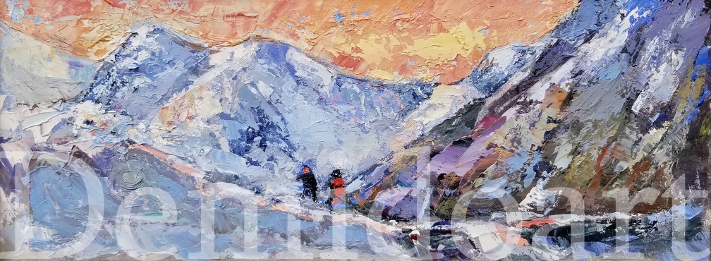 mountains,8x20,oil on canvas,Vladimir Demidovich