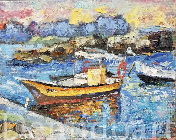 boat,8x10,oil on board,Vladimir Demidovich