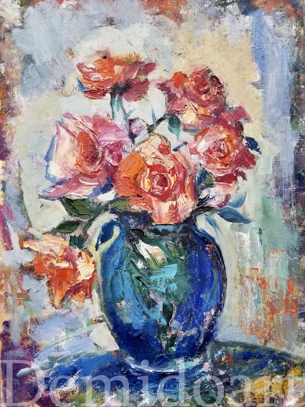 roses in a vase,9x12,oil on board,Vladimir Demidovich,$100.jpg