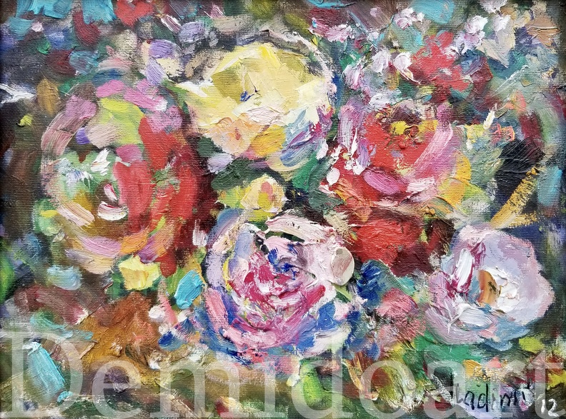 roses,12x14,oil on board,Vladimir Demidovich,$150.jpg