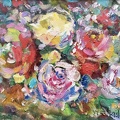 roses,12x14,oil on board,Vladimir Demidovich