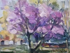 Blooming tree,7x9,oil on board,Vladimir Demidovich