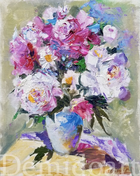 flowers in a vase,8x10,oil on board,Vladimir Demidovich,$80.jpg