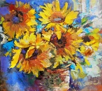 Sunflowers,oil on canvas ,28x31,Vladimir Demidovich