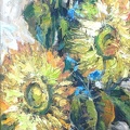 6x15 oil on canvas board sunflowers
