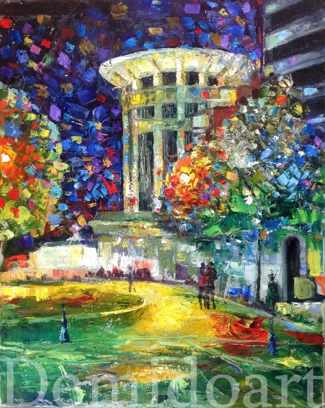 24x30 oil on canvas Greenville in night