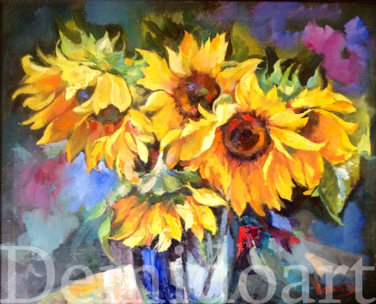 sunflowers oil on canvas 26x32.JPG