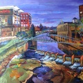 Greenville at night oil on canvas 16x20