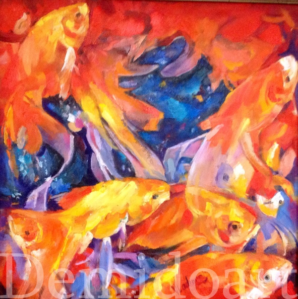 golden fish oil on canvas 26x26.JPG