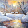 winter in a county,oil on canvas ,20"x26"