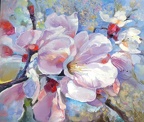 cherry blossoms,oil on canvas,24"x28"