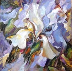 irises ,oil on canvas,26"x26"