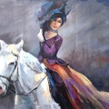 lady is riding,oil on canvas 24"x36"