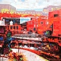 Greenville in sunset  48"x48"