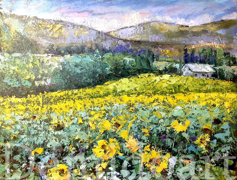 field,28x24,oil on canvas,Vladimir Demidovich