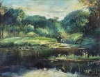 Pond,8x9,pastel,Vladimir Demidovich