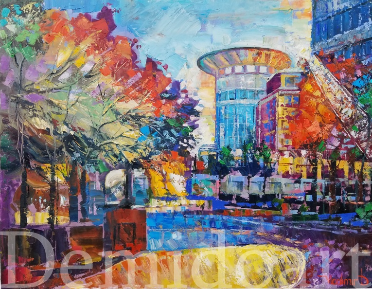 Beautiful downtown,52x40,oil,Vladimir Demidovich 